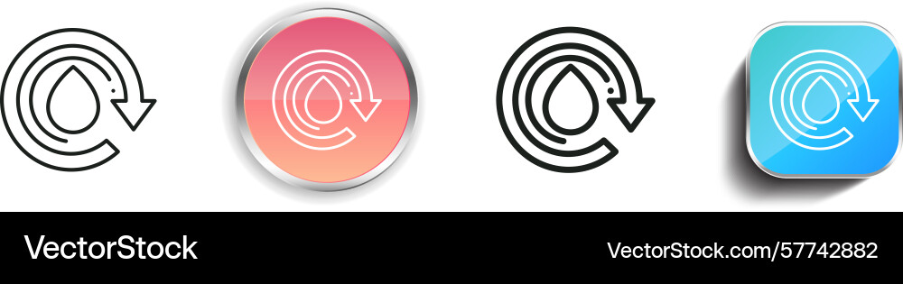 Renewable icon thin linear regular and button Renewable icon thin linear regular and button vector image