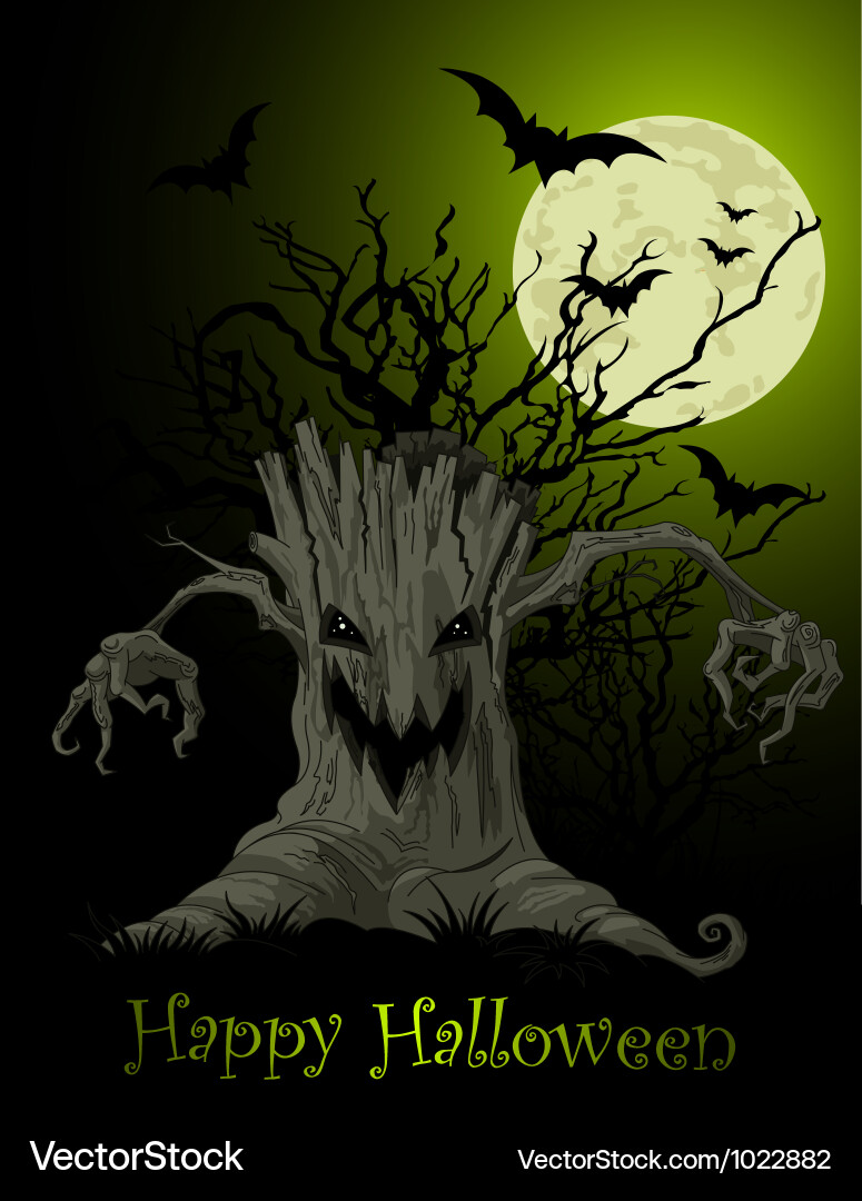 Scary tree background Royalty Free Vector Image