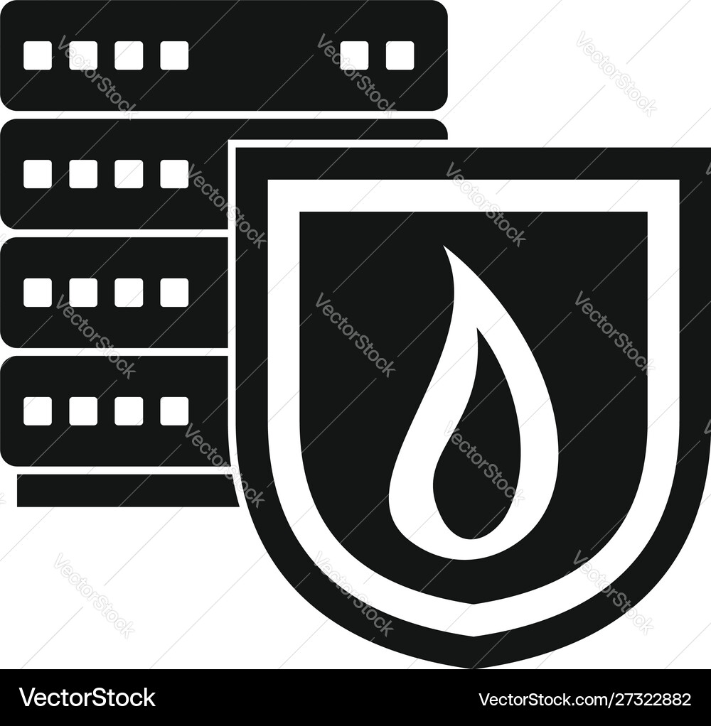 Server shield firewall icon simple style Server shield firewall icon simple style Vector Image