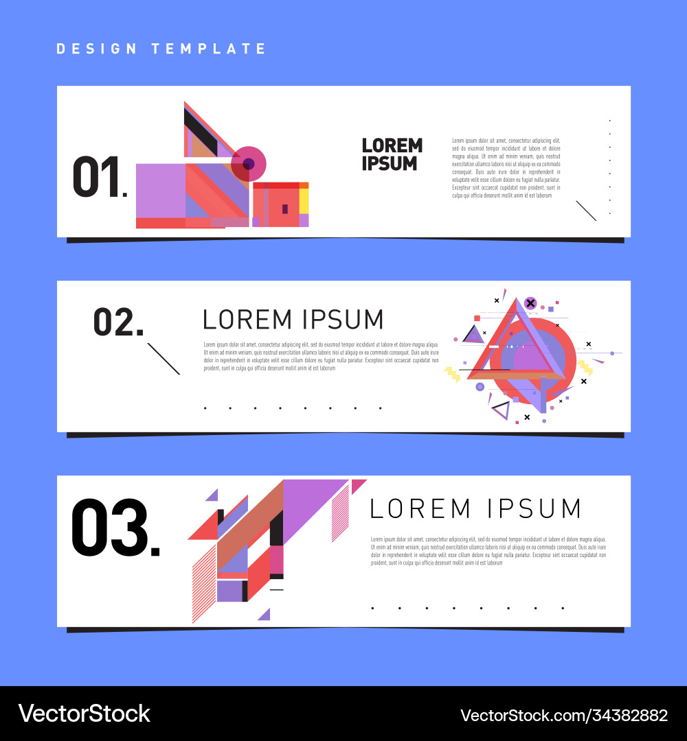 Set abstract banner web design template retro Set abstract banner web design template retro Vector Image