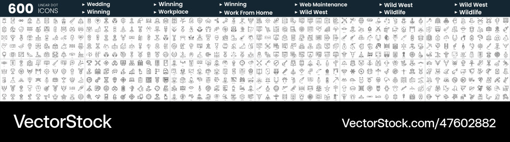 Set of 600 thin line icons in this bundle include Set of 600 thin line icons in this bundle include vector image