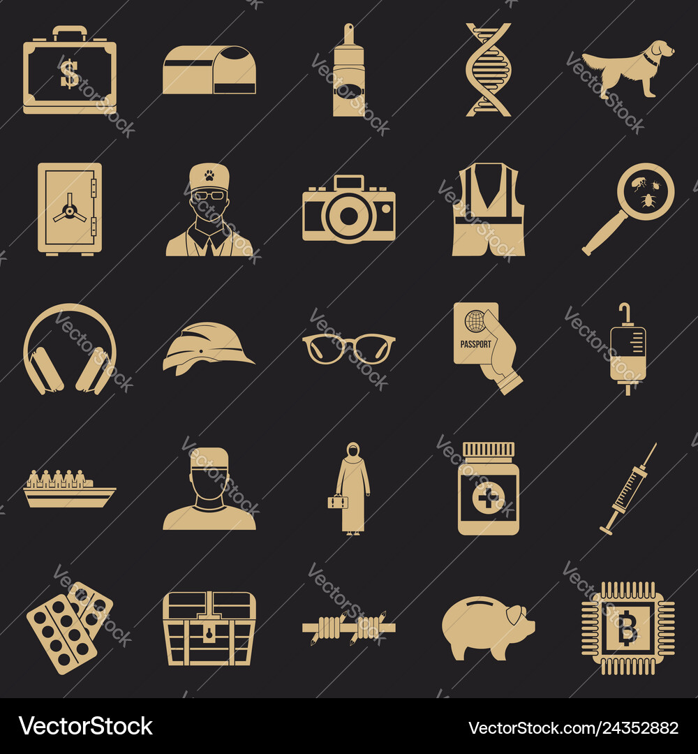 Shadowing icons set simple style Shadowing icons set simple style vector image