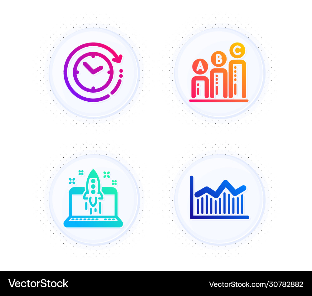 Start business time change and graph chart icons Start business time change and graph chart icons vector image
