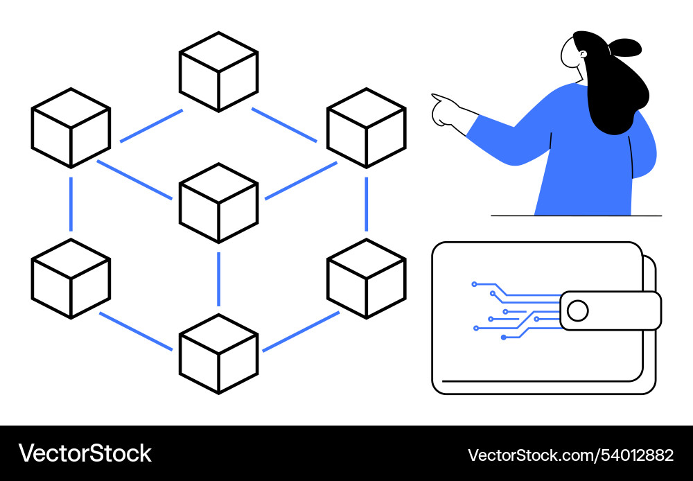 Technology and blockchain concept Technology and blockchain concept vector image
