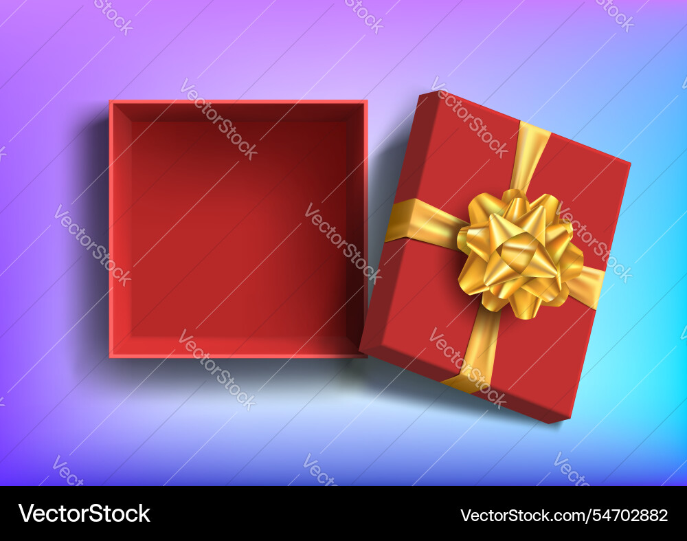Template red open empty gift box Vector Image