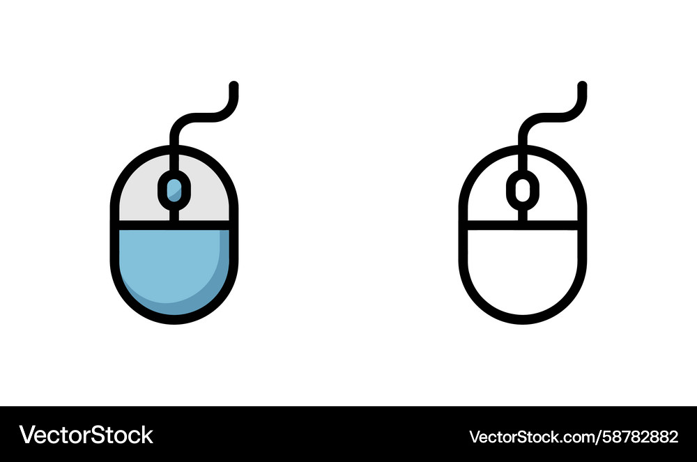 Two mouse icons depicting computing input devices Vector Image