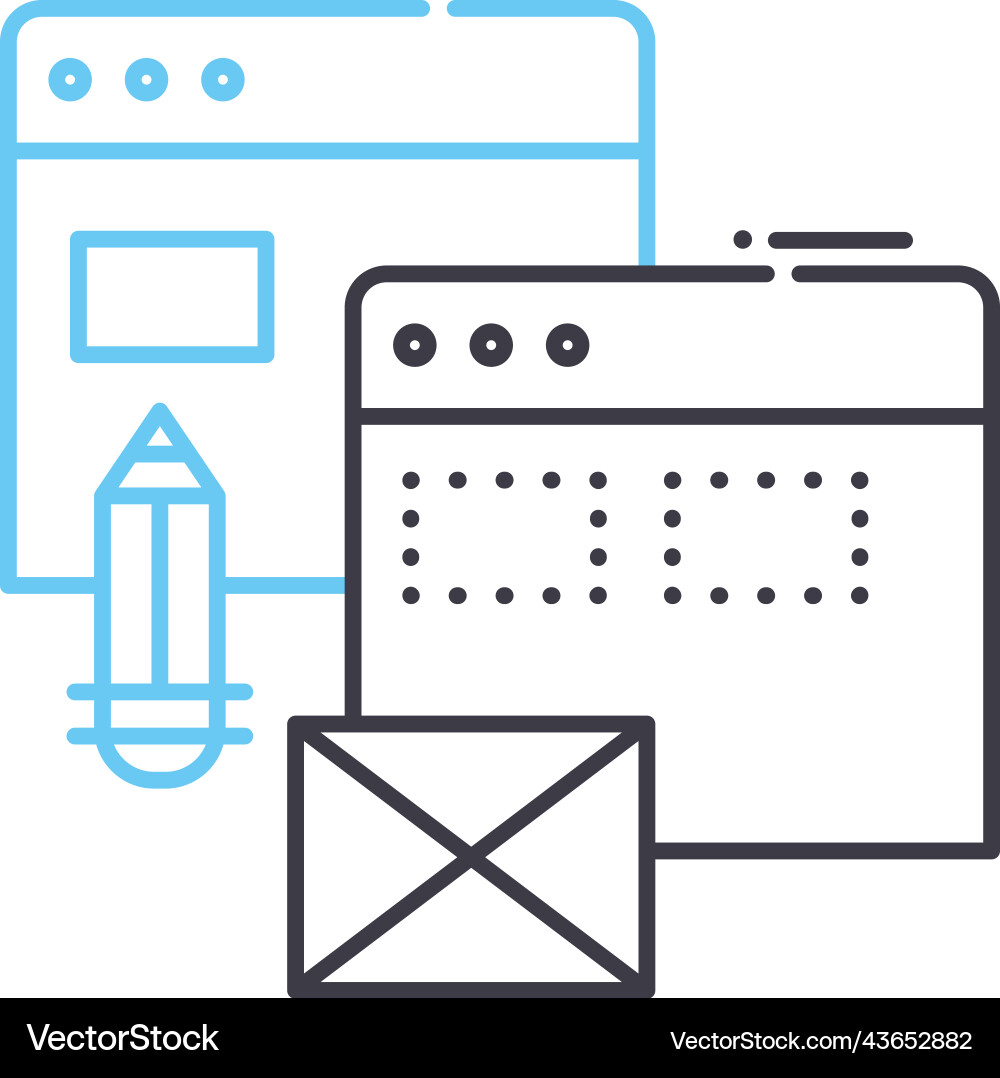 Web design line icon outline symbol Web design line icon outline symbol vector image