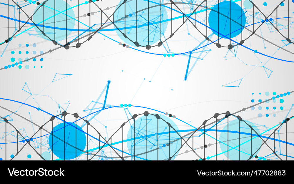 Abstract dna hintergrund mit plexus effekt Vektorbild