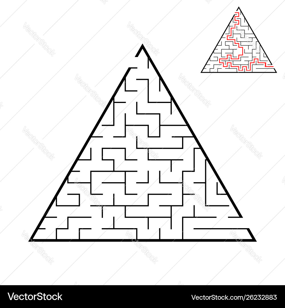 An abstract triangular labyrinth with entrance An abstract triangular labyrinth with entrance vector image