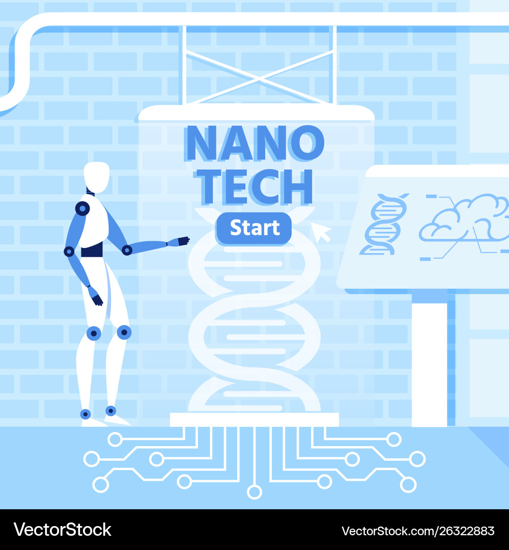 Artificial intelligence and nano technology design Vector Image