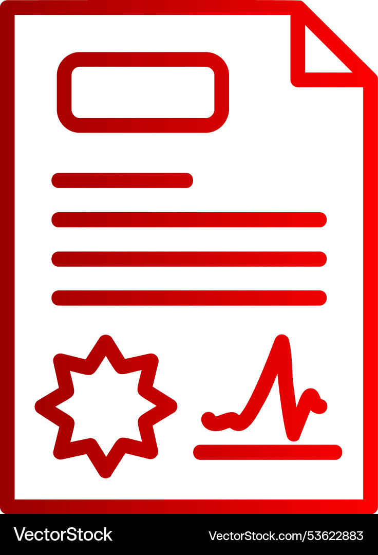 Assignment line gradient icon vector image