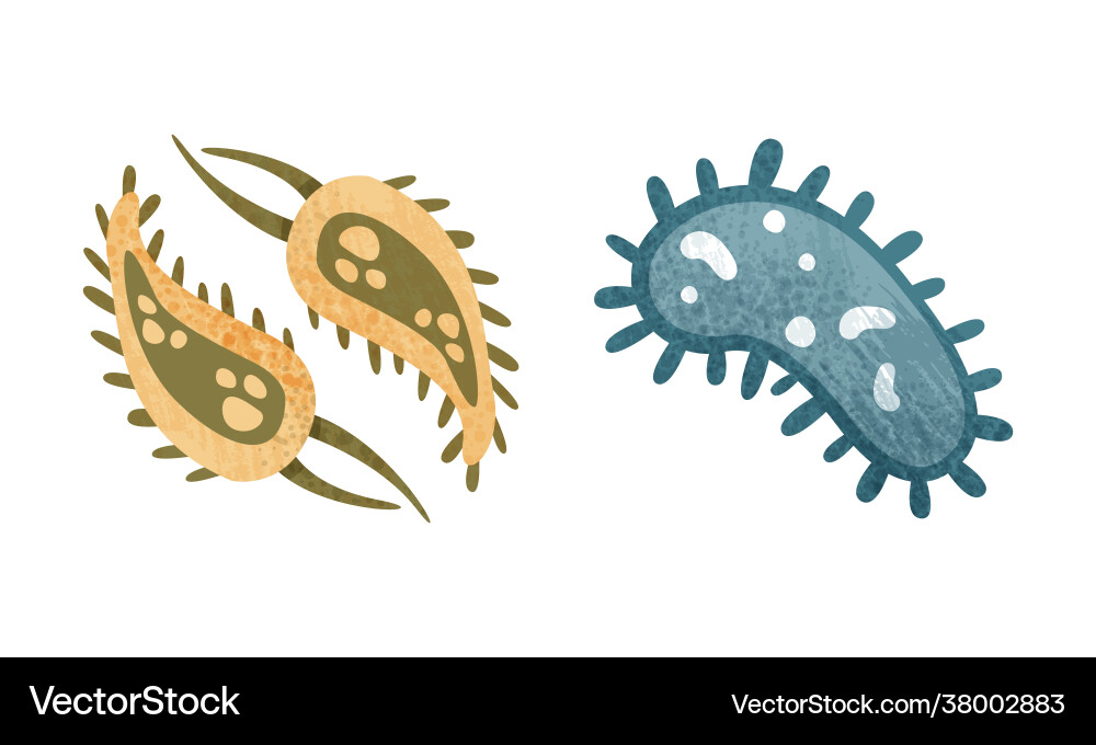 Bacteria and germs set disease causing objects Bacteria and germs set disease causing objects vector image