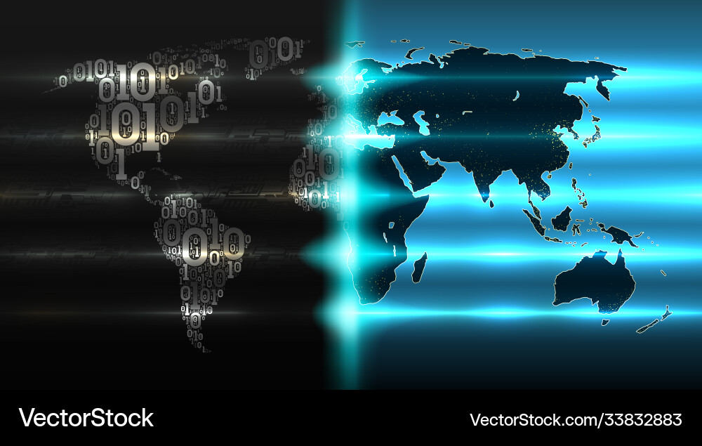 Binary Code Weltkarte mit Hintergrund Binary Code Weltkarte mit Hintergrund vektorbild