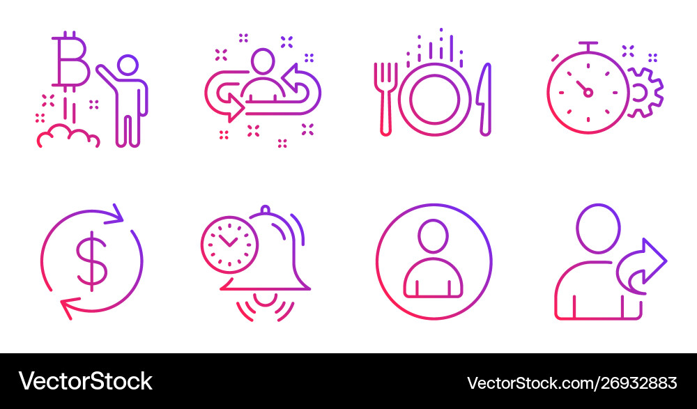 Cogwheel timer avatar and time management icons Cogwheel timer avatar and time management icons vector image