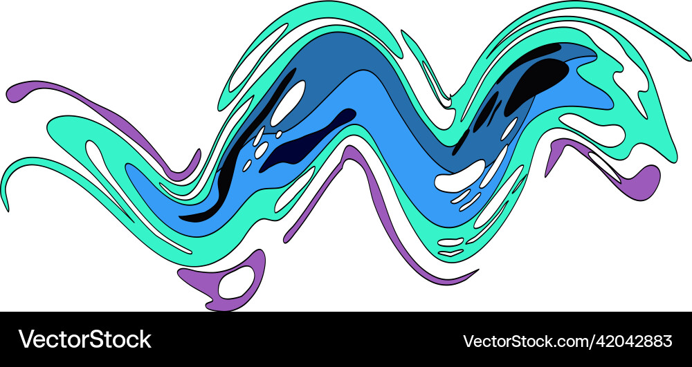 Color liquid wave flow element abstract colorful Vector Image