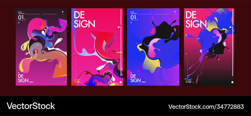 Colorful abstract fluid gradient pattern Colorful abstract fluid gradient pattern Vector Image