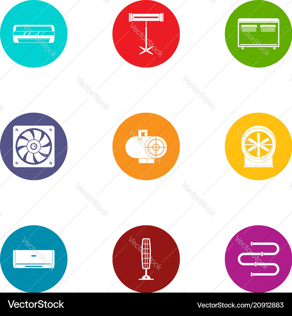Coolant icons set flat style Coolant icons set flat style vector image
