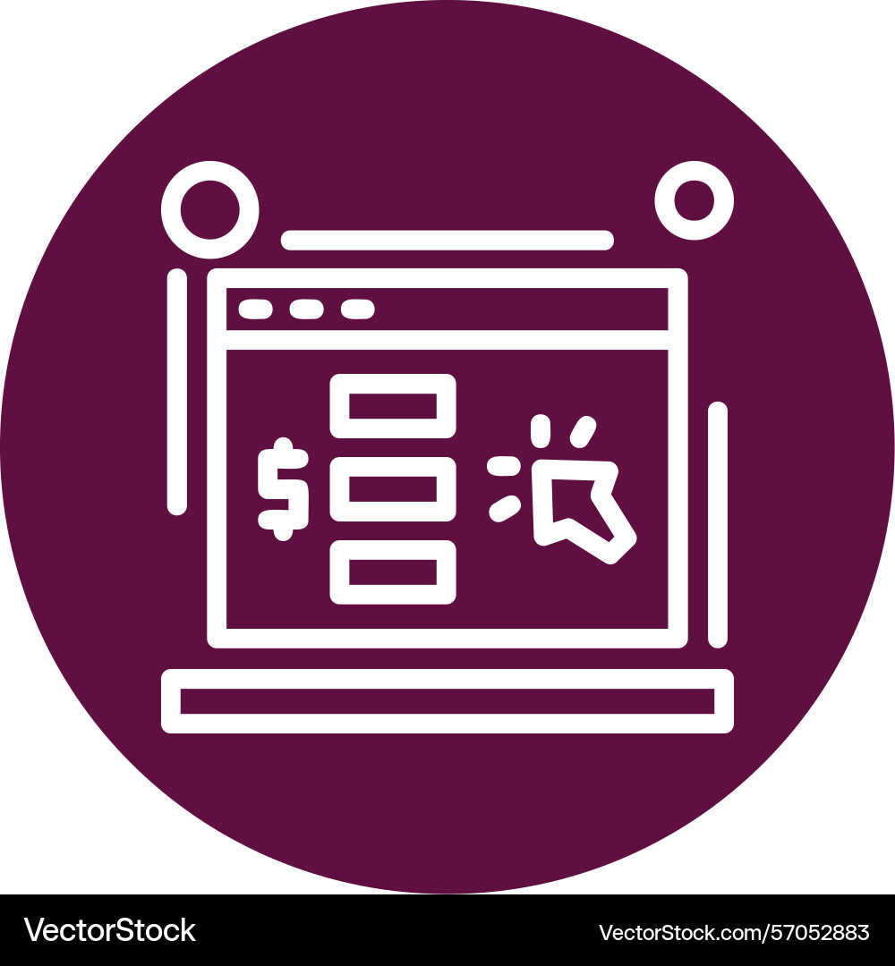 Cost per click line circle style icon design Vector Image