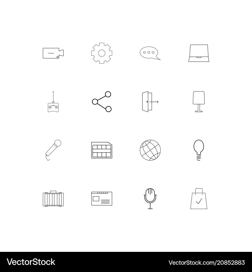 Devices linear thin icons set outlined simple vector image