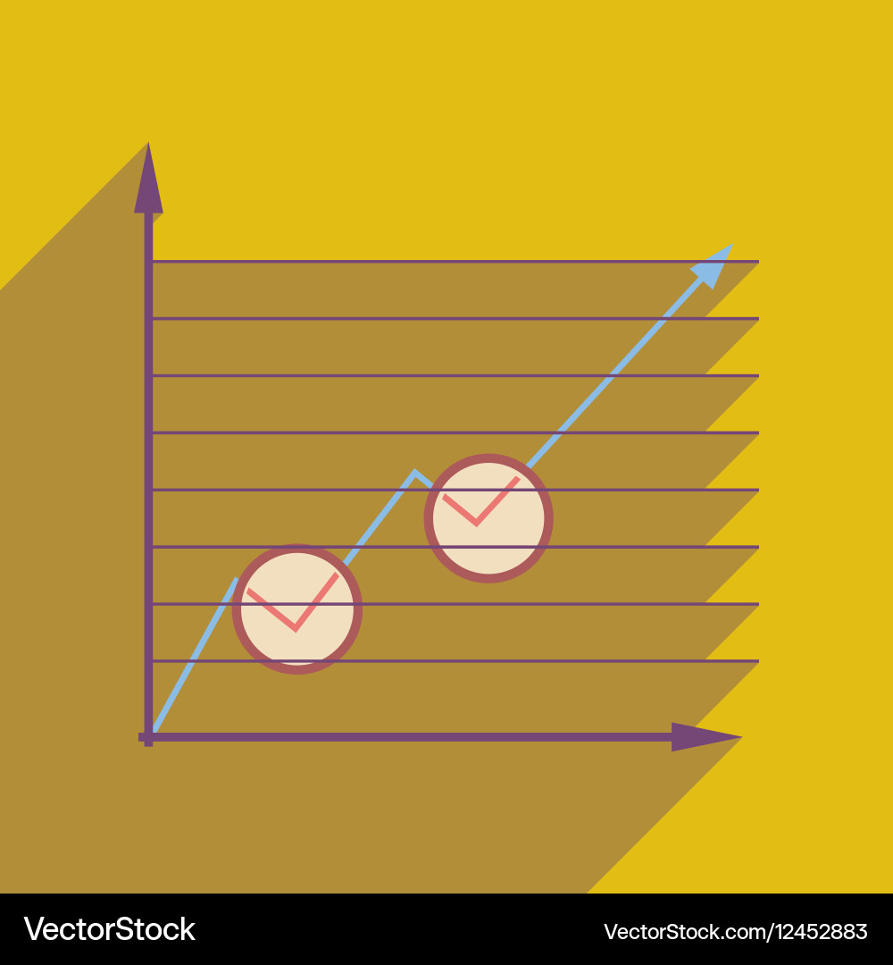 Flat web icon with long shadow economic graph vector image