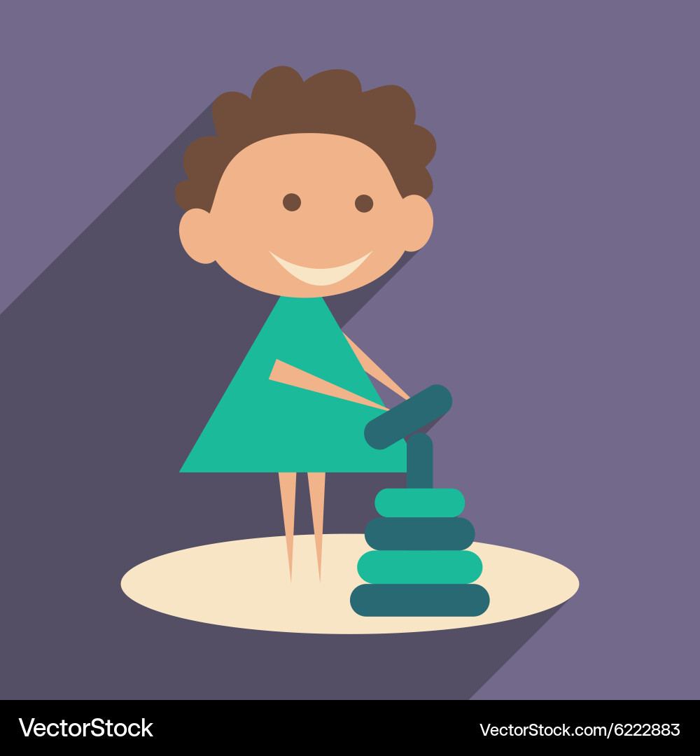 Flat with shadow icon and mobile application child Vector Image