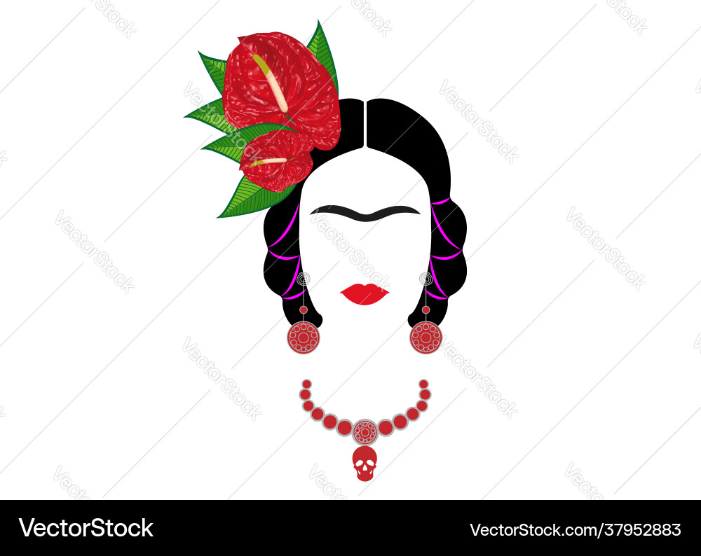 Freitag kahlo portrait mexikanisch oder spanisch frau Freitag kahlo portrait mexikanisch oder spanisch frau vektorbild
