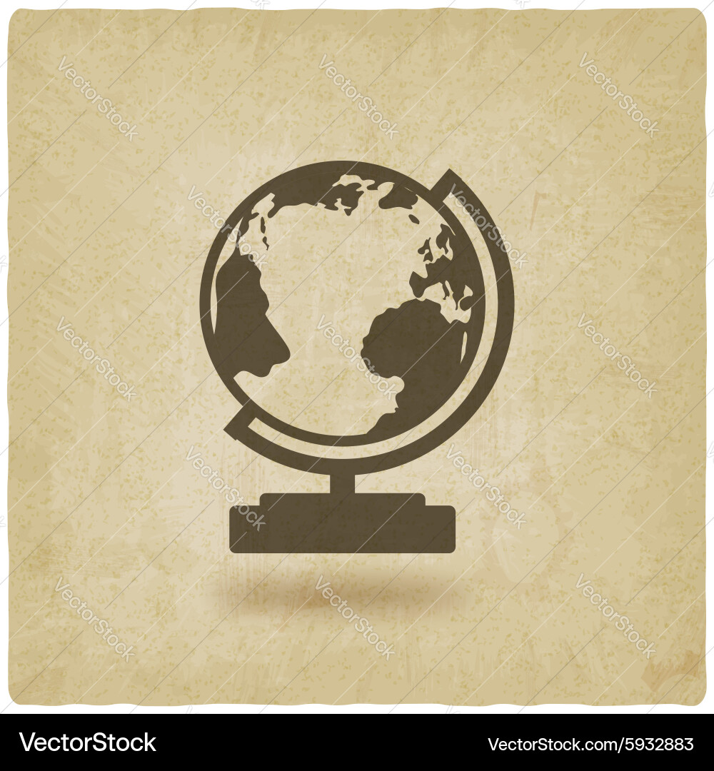Globe design element old background vector image