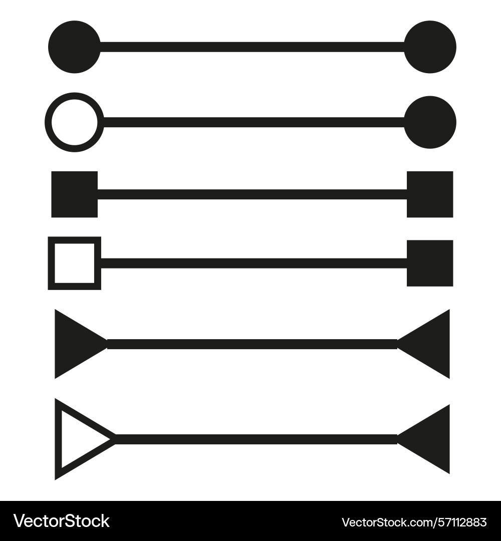 Horizontal arrows icon process step lines bullet Horizontal arrows icon process step lines bullet vector image
