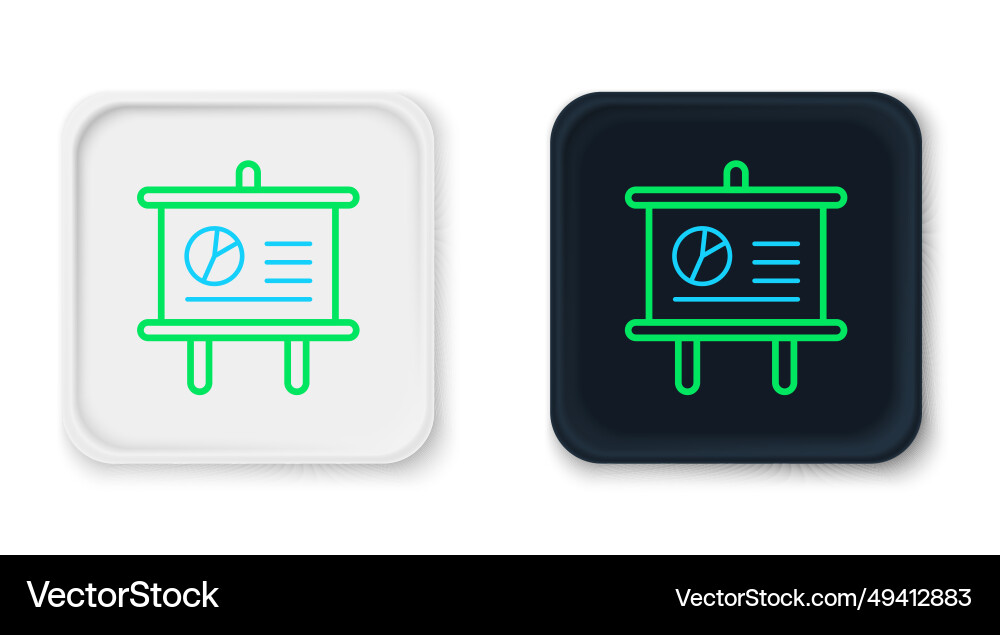 Line presentation board with graph schedule chart vector image