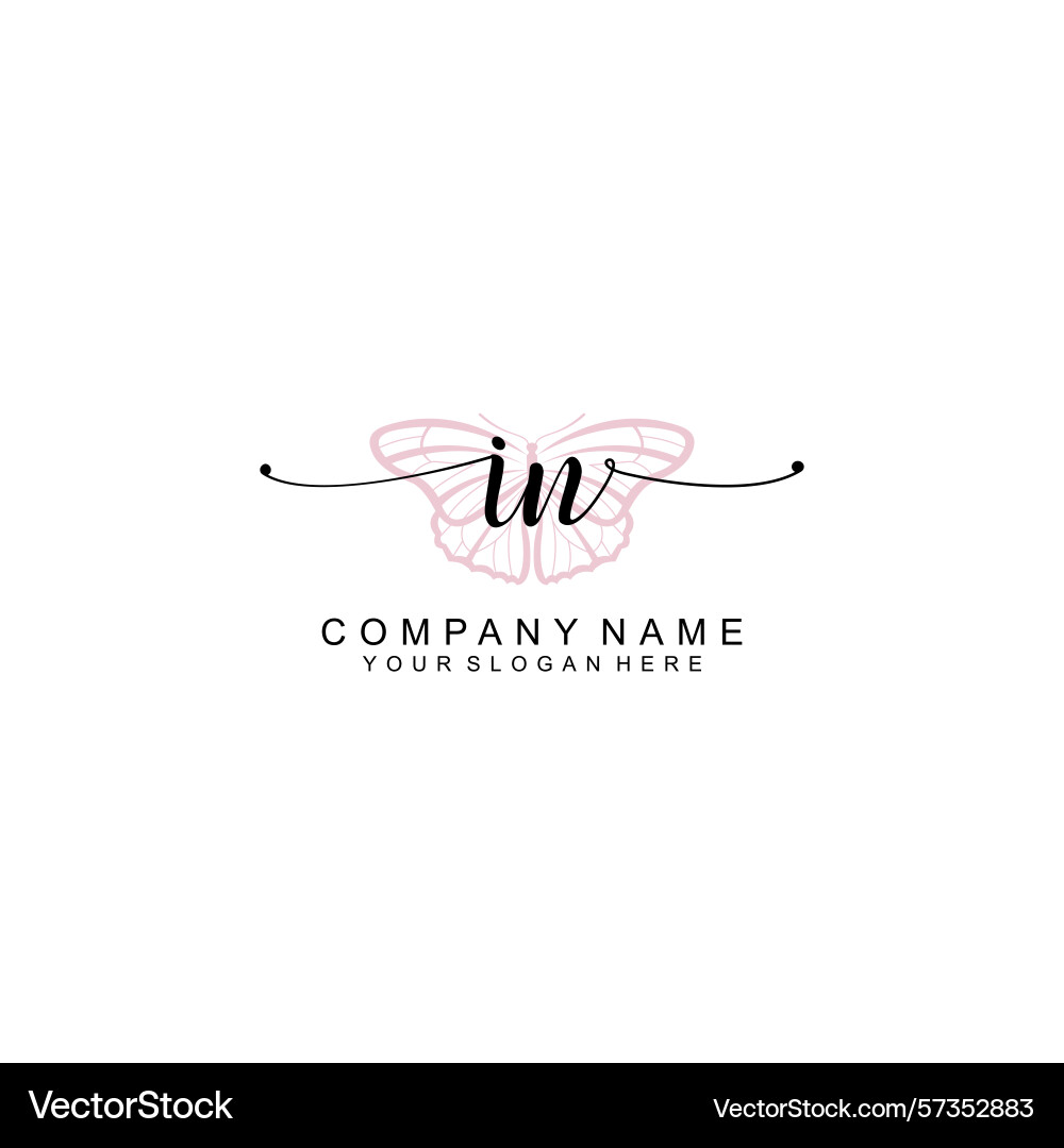 Minimalist handwritten in initial logos with soft Vector Image