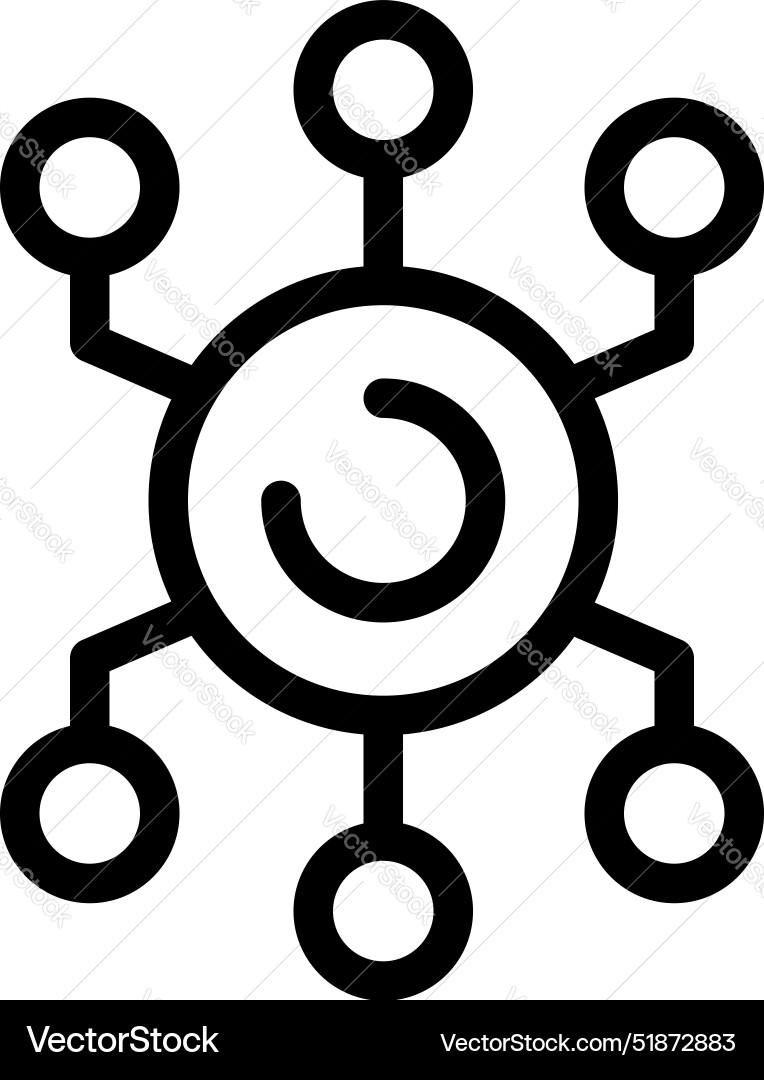 Network hub connecting nodes representing data Network hub connecting nodes representing data vector image