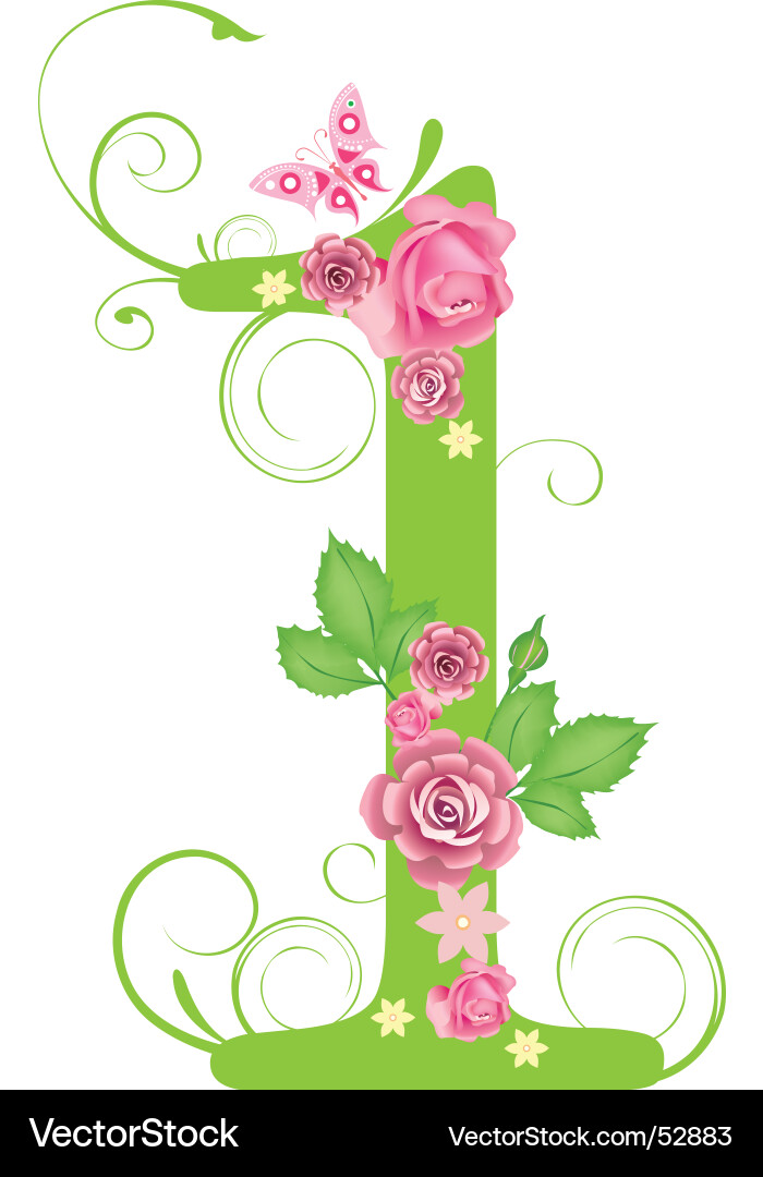 Number One Decorative Element vector image