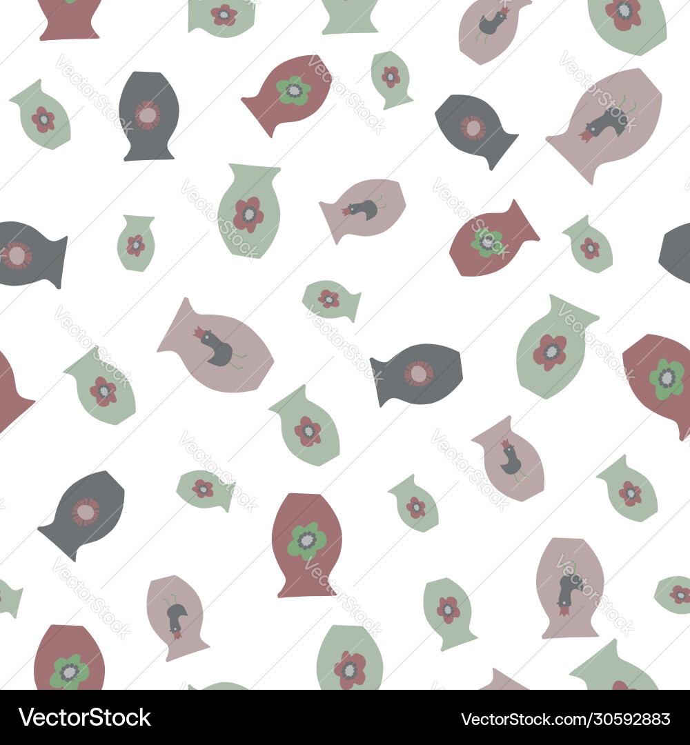 Retro color vase repeat pattern print background Retro color vase repeat pattern print background vector image