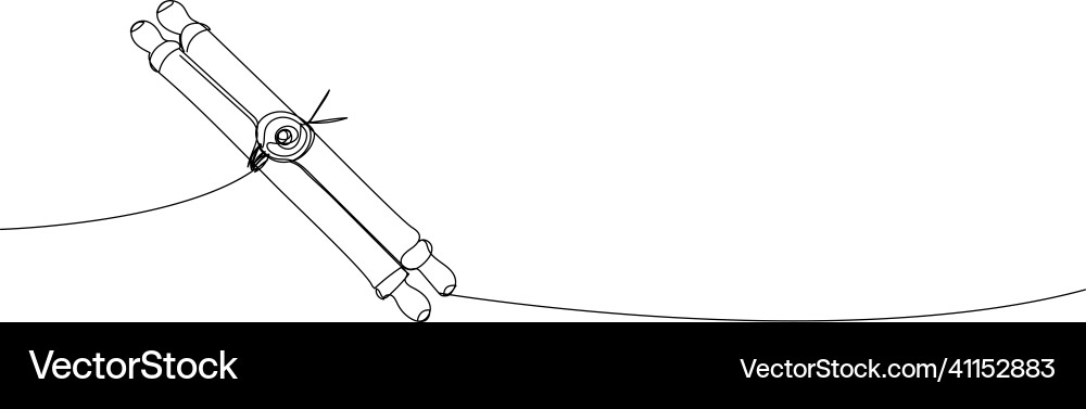 Scroll with wax seal continuous line drawing one Scroll with wax seal continuous line drawing one vector image