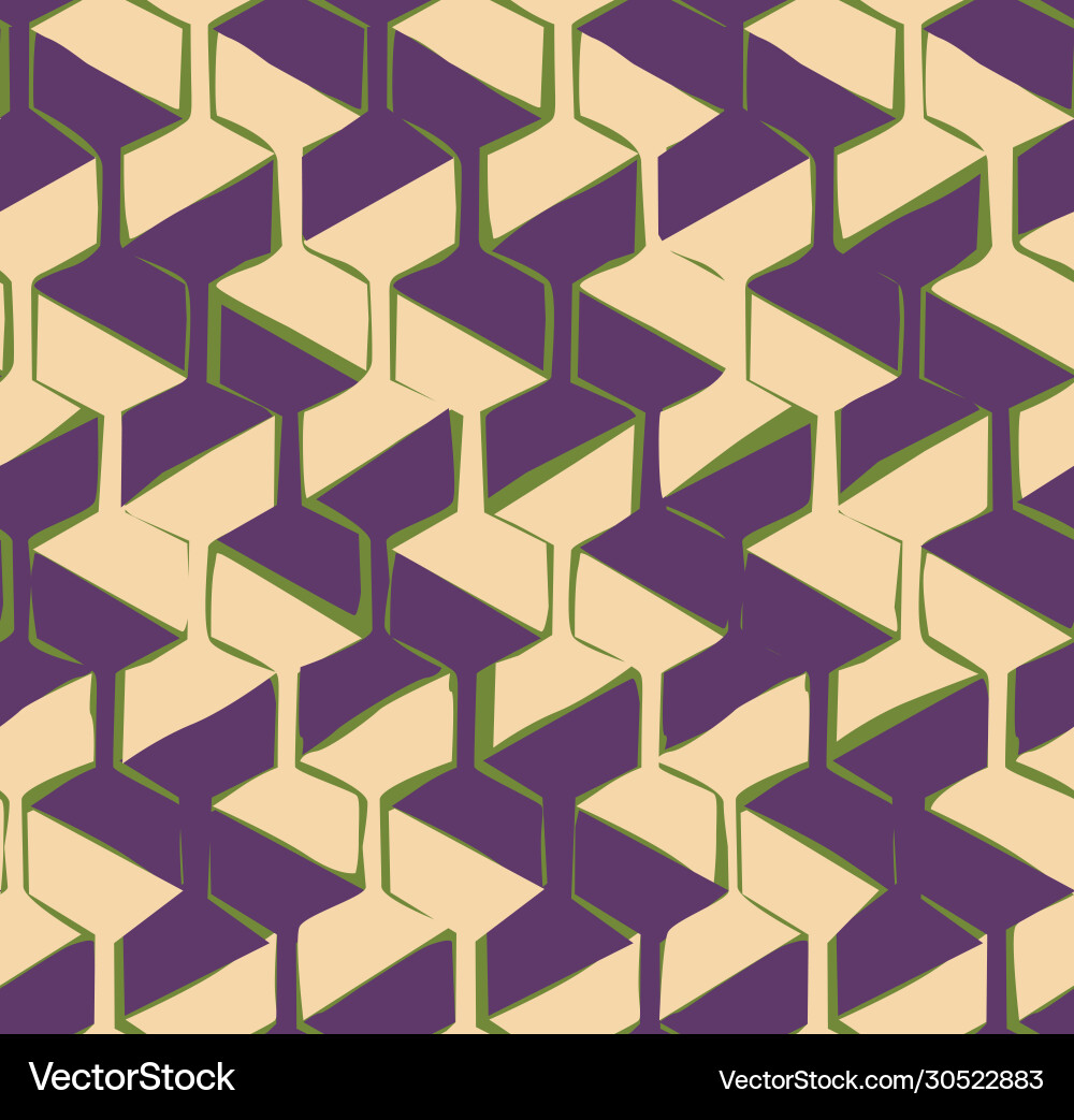 Seamless pattern with hexagonal woven shapes Vector Image