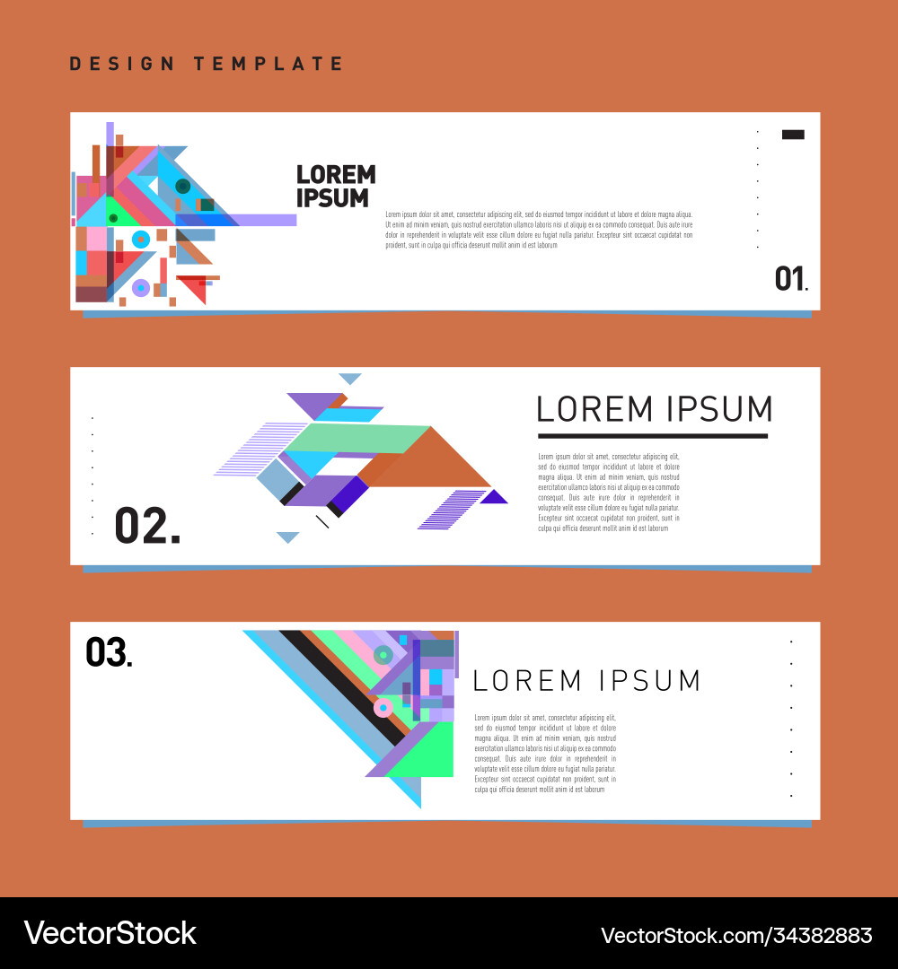 Set abstract banner web design template retro vector image