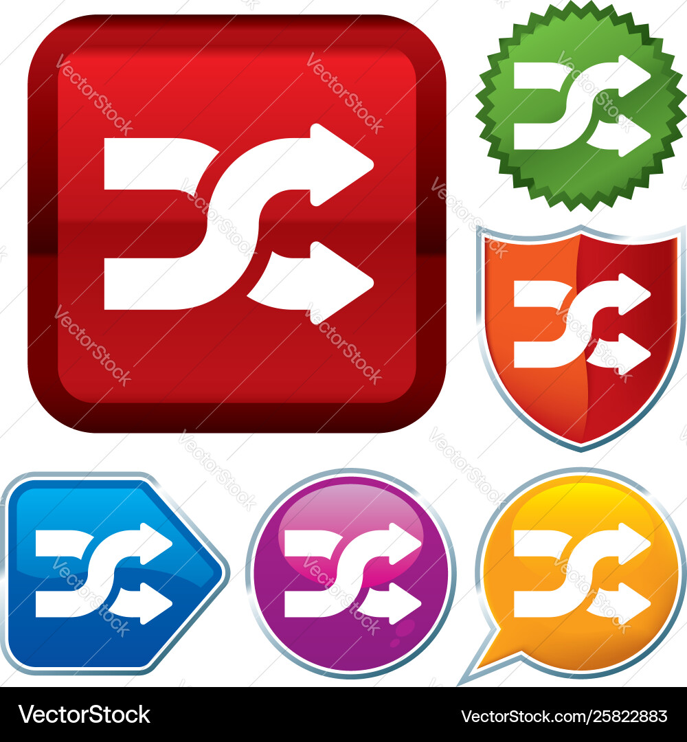 Set shiny icon series on buttons switch vector image