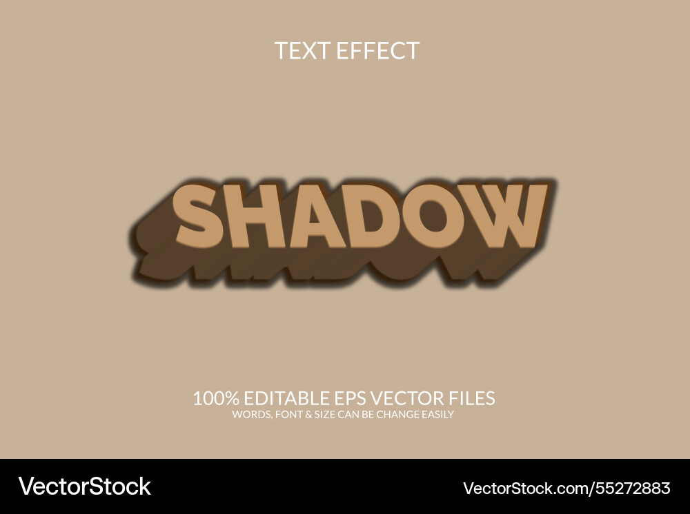 Shadow eps 3d text effect design vector image
