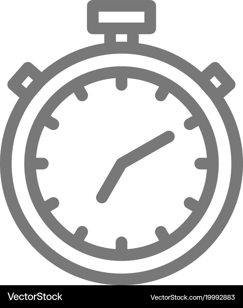 Simple stopwatch and timer line icon symbol vector image