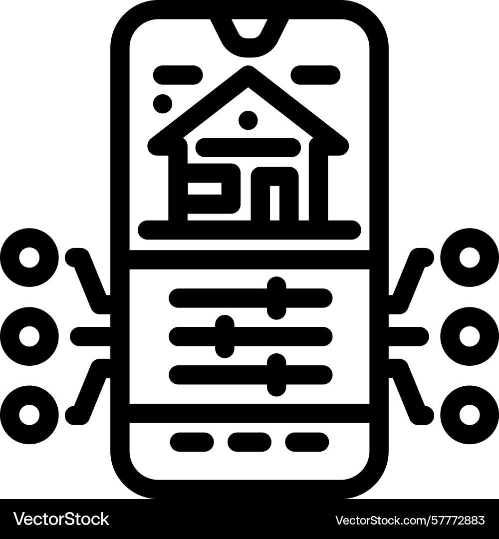 Smart app integration line icon vector image