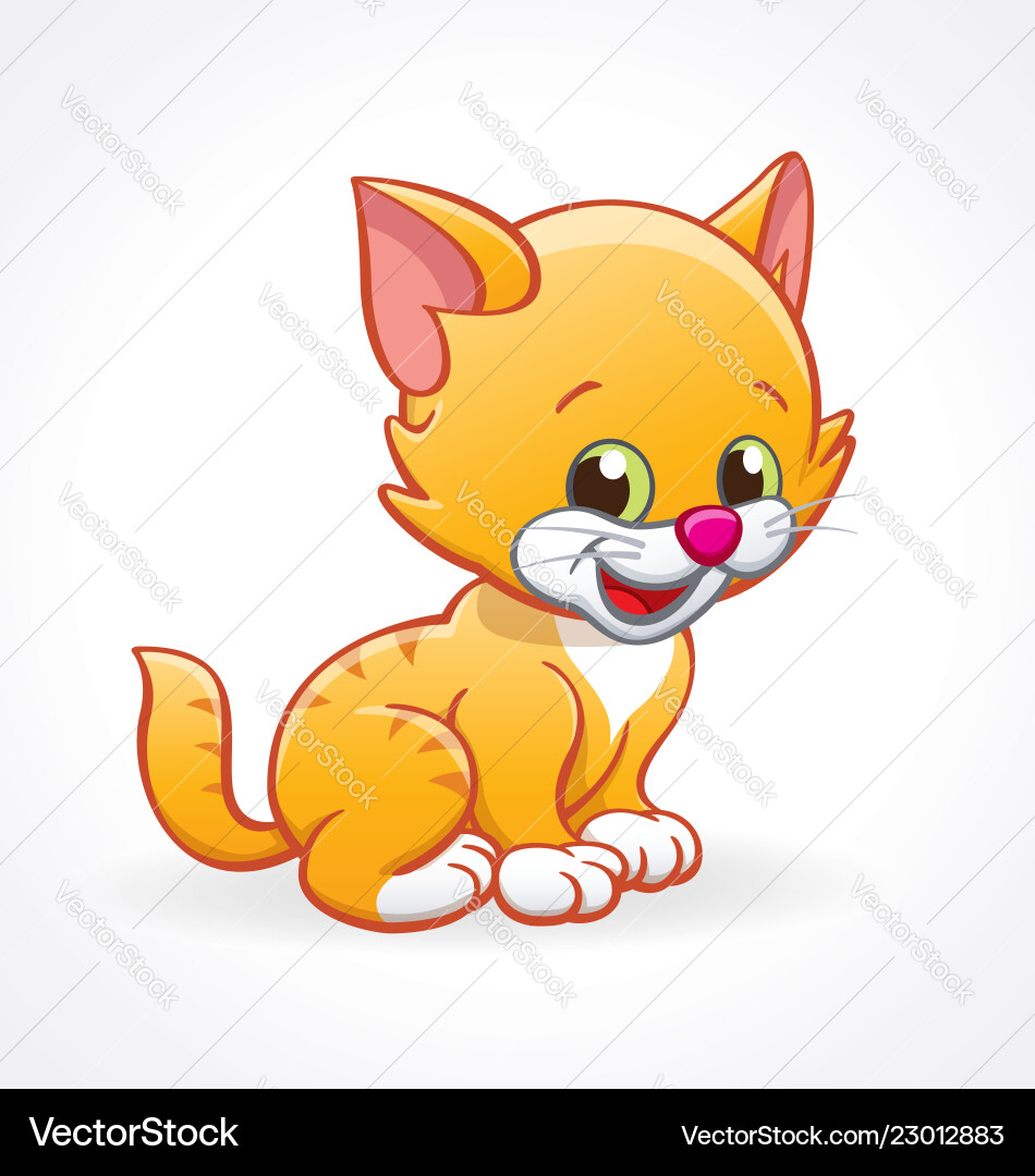 Smiling Orange Kitten Vektorbild