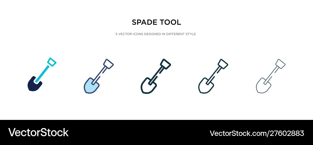 Spade tool icon in different style two colored Spade tool icon in different style two colored vector image