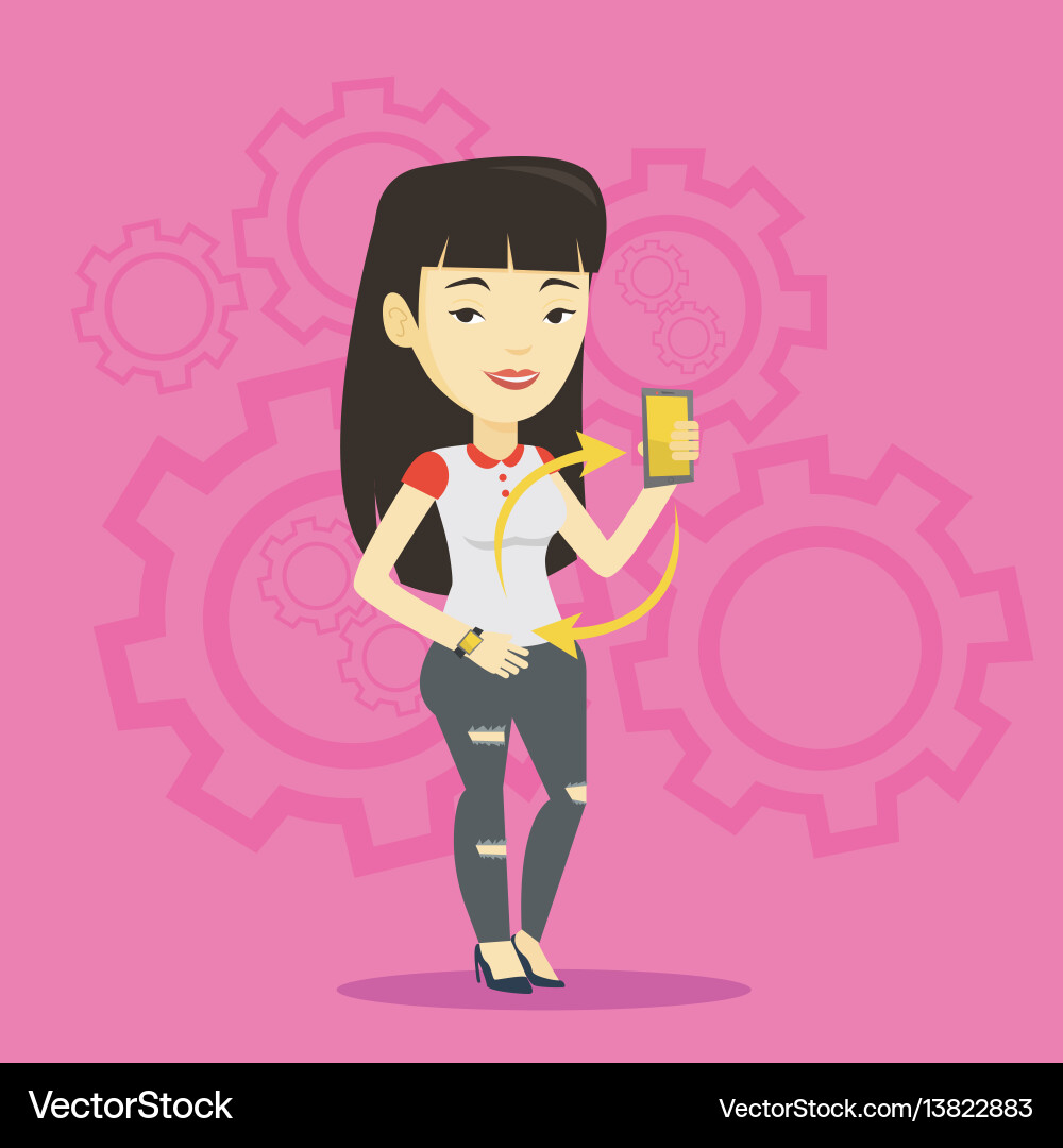 Synchronization between smartwatch and smartphone Synchronization between smartwatch and smartphone vector image