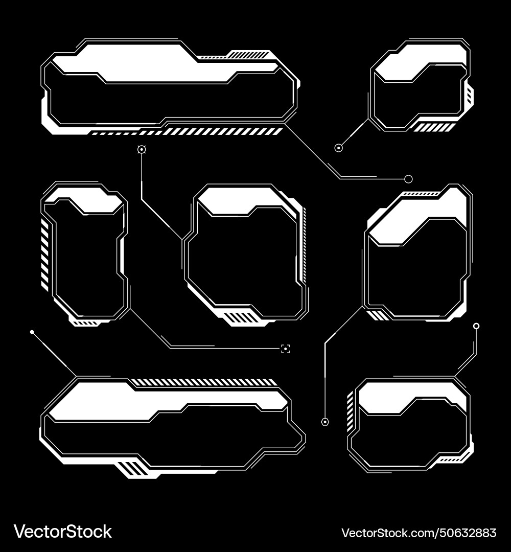White futuristic hud ui elements sci-fi user White futuristic hud ui elements sci-fi user vector image