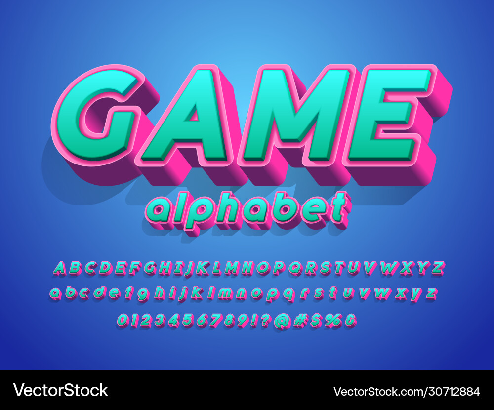 3d bold font Royalty Free Vector Image - VectorStock