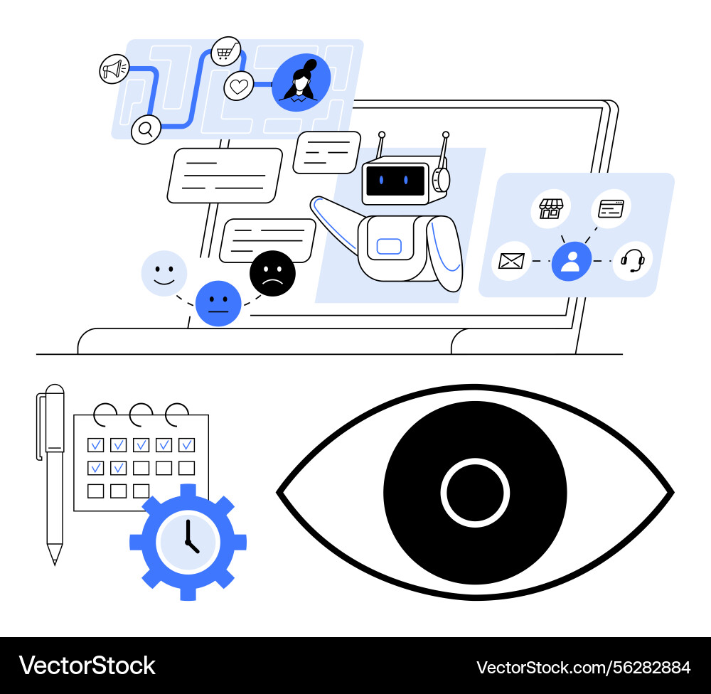 Ai chatbot with user feedback task management Ai chatbot with user feedback task management vector image