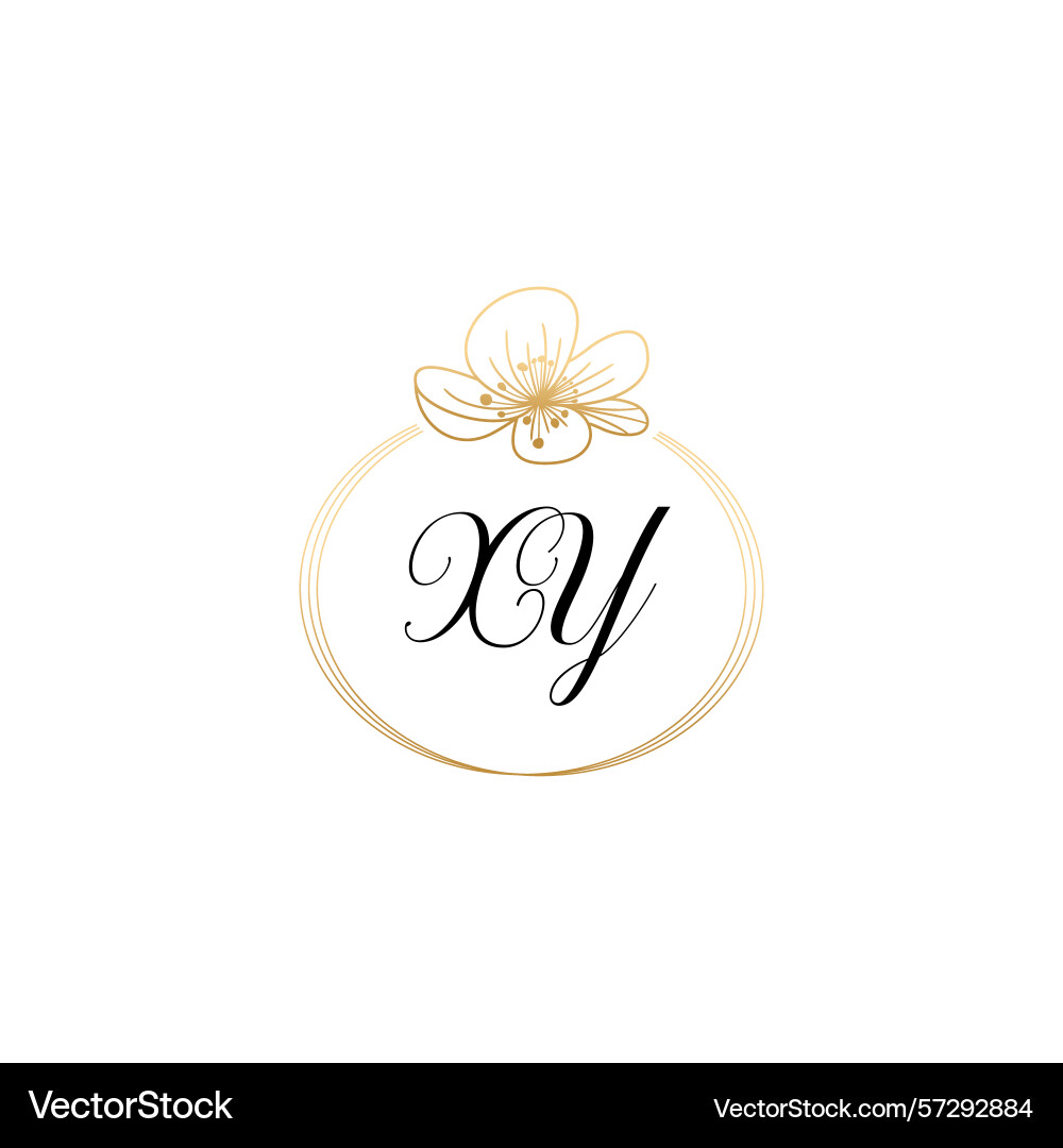 Botanical monogram logos with initial xy Vector Image