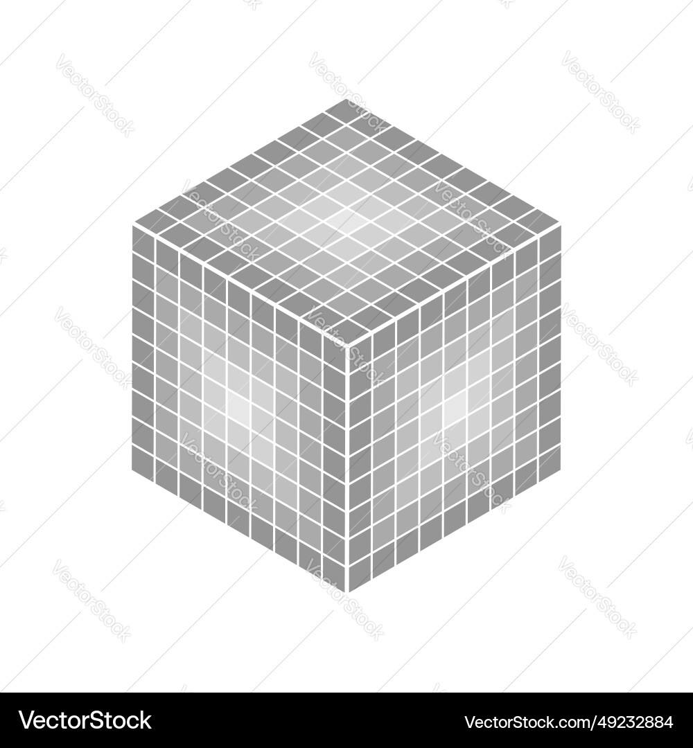 Cube whose sides are made of halftone gradient Cube whose sides are made of halftone gradient vector image