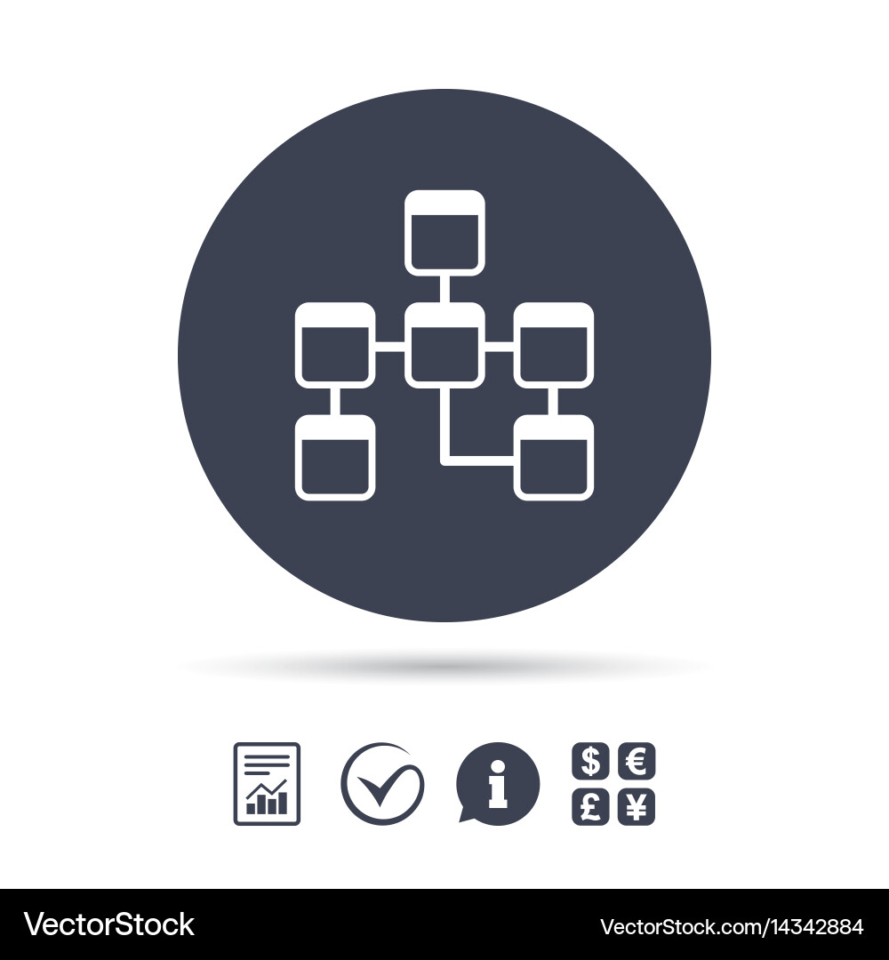 Database sign icon relational schema vector image
