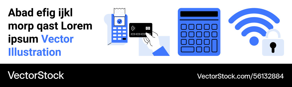 Digital payment and security elements featuring Digital payment and security elements featuring vector image